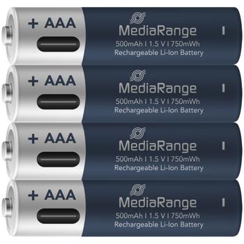 Preview: USB-C Li-Ion AAA Akkus: 1,5V, 500mAh, 4er-Pack wiederaufladbar & hohe Kapazität, Schnelles Laden, lange Laufzeit für Haushalt & Technik