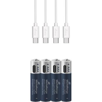 Preview: USB-C Li-Ion AAA Akkus: 1,5V, 500mAh, 4er-Pack wiederaufladbar & hohe Kapazität, Schnelles Laden, lange Laufzeit für Haushalt & Technik