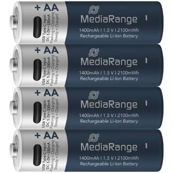 Preview: USB-C Li-Ion AA Akkus: 1,5V, 1400mAh, 4er-Pack wiederaufladbar & hohe Kapazität, Schnelles Laden, lange Laufzeit für Haushalt & Technik