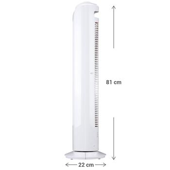 Preview: Effective tower fan: 3 speeds & swivel modes, 45 watts, fresh air in the living room, bedroom & office