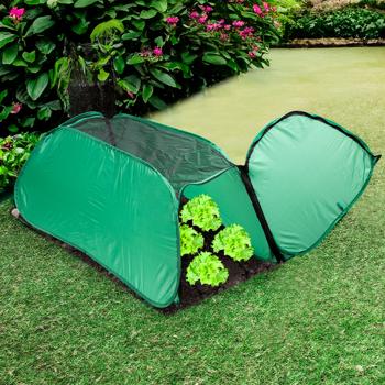 Preview: set of 2 High-quality protective tunnel greenhouse for growing plants, optimum climate for rapid growth, ideal for lettuce, herbs & vegetables