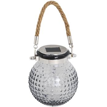 Preview: Stimmungsvolle Glaskugel LED Solarleuchte mit Jute-Kordel - für Garten, Balkon & Terrasse, dekorativ & warmes Licht