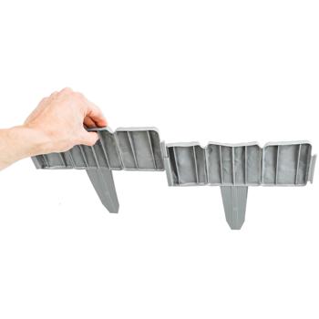 Preview: Bordi per aiuole in look pietra grigia, set da 10: per bordi chiari delle aiuole e giardini ben curati, resistenti alle intemperie, flessibili e durevoli, facili da installare