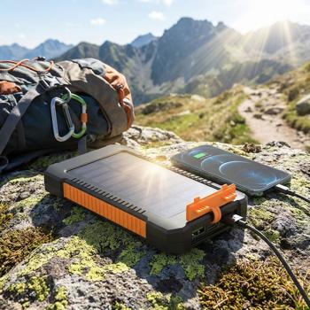 Solar-Powerbank 8.000 mAh IP65: Robust, 2x USB-A, LED-Licht – Eine Outdoor-Ladestation für Smartphone & Tablet auf jeder Tour