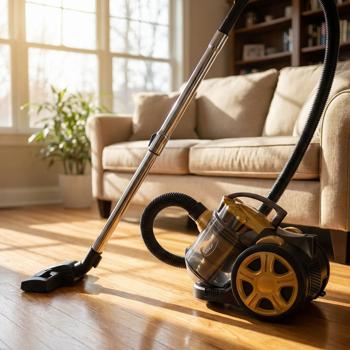 Preview: Leistungsstarker Zyklon-Staubsauger: 800W, 2L, beutellos, schwarz-gold, Turbo-Saugkraft für gründliche Reinigung