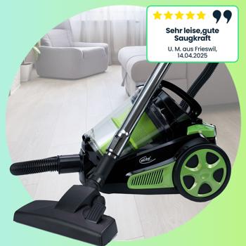 Preview: Leistungsstarker Zyklon-Staubsauger: 850W, 3L, beutellos, schwarz-grün, Turbo-Saugkraft für gründliche Reinigung Preview: Leistungsstarker Zyklon-Staubsauger: 850W, 3L, beutellos, schwarz-grün, Turbo-Saugkraft für gründliche Reinigung