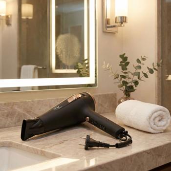 Preview: Komfortabler Haarföhn mit Kabeleinzug, 2000 Watt, elegantes schwarz, Haartrockner für professionelles Styling zu Hause mit 3 Heiz- & 2 Gebläsestufen