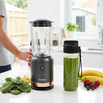 Preview: Premium 2in1 stand mixer to go, 0.6L, 350W: For smoothies & shakes at home and on the go, anthracite rose gold, stylish & compact