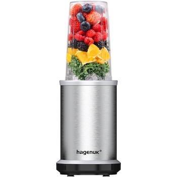 Preview: Efficace frullatore con bicchiere da asporto, 1000 W, argento: per frullati e shake a casa e in viaggio, per una sana alimentazione e per lo sport