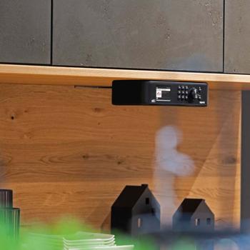 Preview: Modern under-counter kitchen radio DAB+/FM, black, with EWF emergency warning system and TFT LCD color display, high-quality, safe & versatile