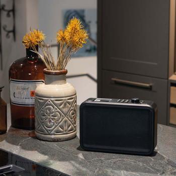 Preview: Modern under-counter kitchen radio DAB+/FM, black, with EWF emergency warning system and TFT LCD color display, high-quality, safe & versatile