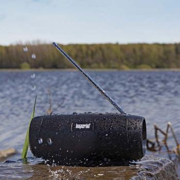 Preview: Compact DAB+ & FM outdoor radio with telescopic antenna, black, robust, weatherproof & with long battery life