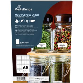 Preview: Étiquettes Adhésives Universelles - 3250 Étiquettes, Séchage Rapide & Résistant - Compatibles Imprimantes Jet d’Encre/Laser, Copieurs - 38.1x21.2mm - 50 Feuilles Blanches