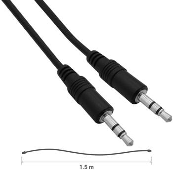 Preview: Câble d‘extension audio flexible pour jack 3,5 mm, noir, 1,5 m, Transmission claire du son pour une qualité audio optimale