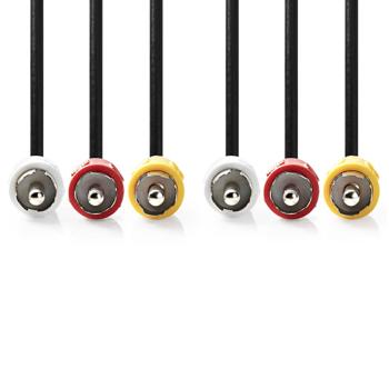 Preview: Câble vidéo composite RCA A/V 1.5m noir - Idéal Home Cinéma Hi-Fi consoles TV - Qualité image son brillante 480p - Connecteurs nickelés