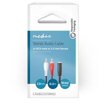 Preview: Adaptateur Câble Audio 3,5 mm Femelle vers RCA Mâle 0,2 m - Convertisseur Stéréo Hi-Fi TV - Son Pur - Connecteurs Nickelés Noir