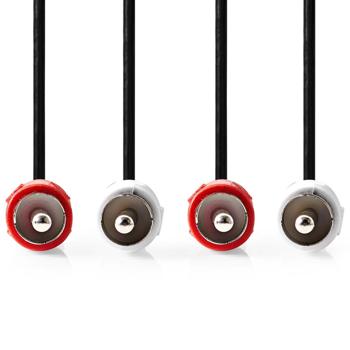 Preview: Câble audio stéréo RCA - 1.5m, noir - Transmission signal haute qualité Hi-Fi & Home Cinéma - Connecteurs nickelés - Double RCA