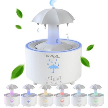 Aroma diffuser 300 ml with rain lamp – umbrella design, 7-color LED, timer & remote control, humidifier for aromatherapy & a calming atmosphere