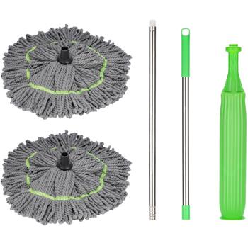 Preview: Wischmopp mit Auswringfunktion & Ersatzwischkopf – 360° drehbarer Mikrofaser-Wischmopp für streifenfreie Böden, 55cm Wischkopf Preview: Wischmopp mit Auswringfunktion & Ersatzwischkopf – 360° drehbarer Mikrofaser-Wischmopp für streifenfreie Böden, 55cm Wischkopf