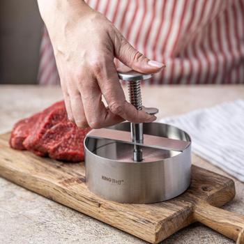 Pressa Per Hamburger In Acciaio Inox 304 – 14 Cm Con 150 Fogli Di Carta, Antiaderente Per BBQ E Cucina