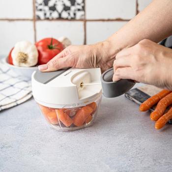 Preview: Pulley multi-chopper, 400 ml, white-grey, onion slicer for effortless chopping of vegetables, herbs & nuts