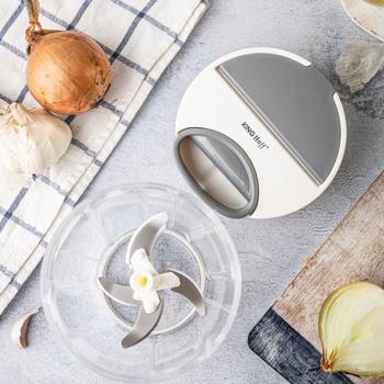 Preview: Pulley multi-chopper, 900 ml, white-grey, onion slicer for effortless chopping of vegetables, herbs & nuts