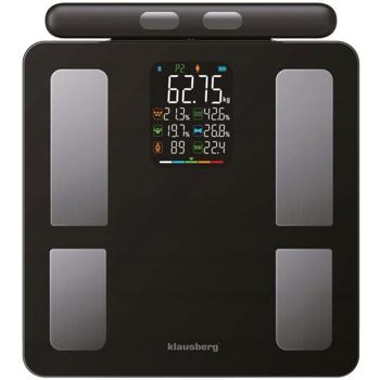 Pèse-personne professionnel - Analyse corporelle complète, IMC, graisse, muscle, os - Bluetooth, App MovingLife, écran LCD couleur, 180kg