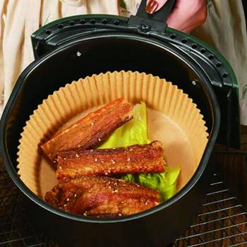 Preview: Reinforced baking paper inserts for hot air fryers, 100pcs, Ø 20 cm, non-stick, heat-resistant & precise fit, for clean & easy frying