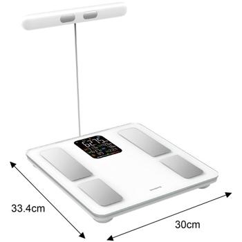 Preview: Pèse-personne professionnel - Analyse corporelle complète, 8 électrodes, Bluetooth & app MovingLife, écran couleur - Blanc - 180 kg