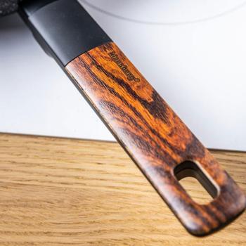 Preview: Set di pentole e padelle dal design di alta qualità con rivestimento antiaderente marmorizzato, incluso sottopentola, coperchio in vetro, manici soft-touch, set da 12 pezzi, nero