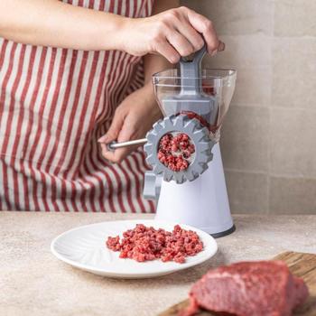 Preview: Manueller Fleischwolf mit Wurstfüller: Für Hackfleisch, Wurst & mehr, handbetrieben, langlebig & praktisch