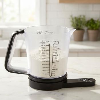 Preview: Digitale 2in1 Küchenwaage mit Messbecher, 1,5L: Wiegen & Messen in einem, präzise & einfach zu reinigen, für Backen, Kochen & Genuss