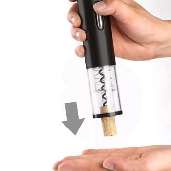 Preview: Ouvre-bouteille électrique noir élégant - Débouche le vin sans effort et avec précision - Tire-bouchon avec coupe-capsule - Idéal pour les amateurs de vin
