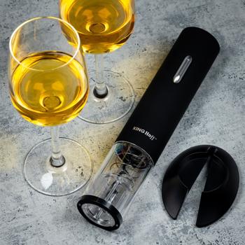 Preview: Ouvre-bouteille électrique noir élégant - Débouche le vin sans effort et avec précision - Tire-bouchon avec coupe-capsule - Idéal pour les amateurs de vin