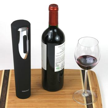 Preview: Electric corkscrew, matt black, incl. foil knife, effortless opening of wine bottles, stylish design