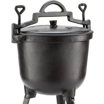 Preview: Pentola da campeggio in ghisa (8L): pentola da campeggio, nera, coperchio per una rapida cottura a vapore - robusta, versatile, per cucinare all‘aperto Preview: Pentola da campeggio in ghisa (8L): pentola da campeggio, nera, coperchio per una rapida cottura a vapore - robusta, versatile, per cucinare all‘aperto