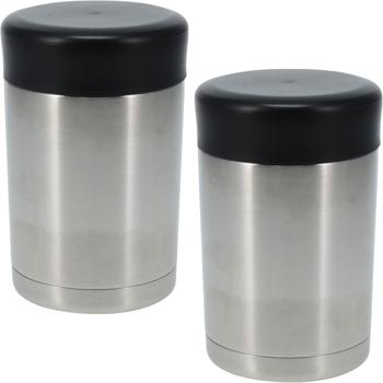 set of 2 double-walled thermal containers 500 ml for hot meals - high-quality stainless steel, leak-proof, ideal for work & school or outings