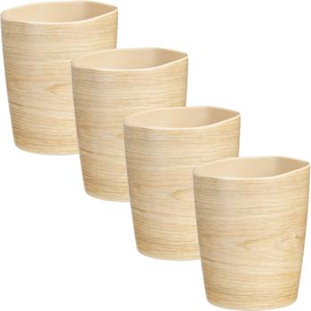 set of 4 break-proof melamine mugs in wood-effect design, 9 x 11 cm: A durable drinking mug - perfect for camping, picnics & everyday use