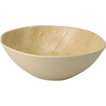 Preview: 4er-Set Bruchfeste Melamin-Schale in Holzoptik-Design, 18 x 6 cm - Leichte Schale für Snacks, Obst, Müsli, Salat u.v.m. Für Camping, Picknick & Alltag