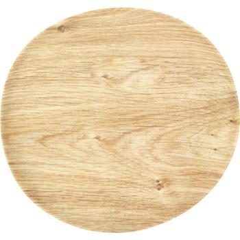 Preview: set of 2 Stylish melamine plates in wood-effect design, 26 cm - Perfect for camping, picnics and at home - break-resistant, robust and lightweight