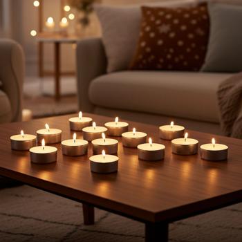 30 Teelichter im Sparpack: Lange Brenndauer, russarm & gleichmässig, ideal für Teelichthalter, Rechaud, Duftlampen & Dekoration