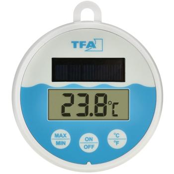 Preview: Digitales Solar-Poolthermometer mit Akku: Kabellose Temperaturmessung für Pools & Teiche, wetterfest, präzise & energiesparend