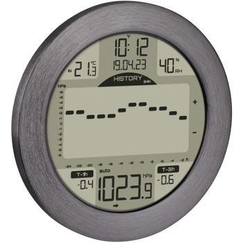 Preview: Edle Maritime Funk-Wetterstation - Aluminium - Präzise Wetterdaten & Prognosen, Temperatur, Luftdruck & mehr - modern, robust, zuverlässig