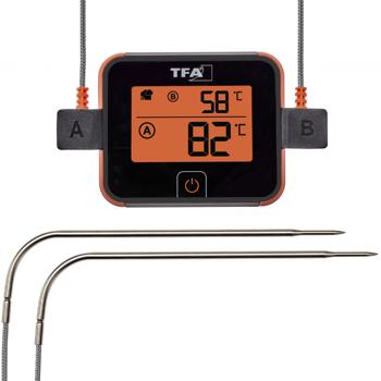 Preview: Smartes Grill- & Bratenthermometer mit 2 Temperatur-Sonden, bis +246 °C, für BBQ, Grill, Smoker, Backofen