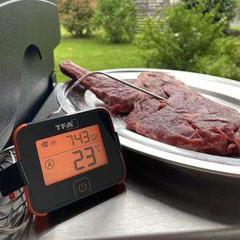 Preview: Smartes Grill- & Bratenthermometer mit 2 Temperatur-Sonden, bis +246 °C, für BBQ, Grill, Smoker, Backofen