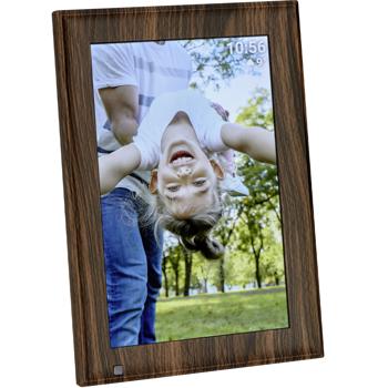 Preview: Digital photo frame in elegant wood look with app control & worldwide picture upload, 10.1‘‘, for vivid memories, modern & user-friendly