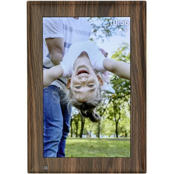Preview: Digital photo frame in elegant wood look with app control & worldwide picture upload, 10.1‘‘, for vivid memories, modern & user-friendly