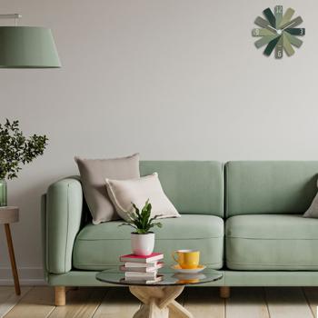 Preview: Orologio da parete di design CLOCK IN THE BOX, dimensioni: Ø 40 cm, verde: Moderna decorazione da parete e richiamo visivo, silenzioso e di alta qualità, per soggiorno e cucina