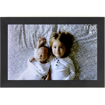 Preview: Cadre photo numérique - Contrôle par application & téléchargement d‘images mondial - Écran tactile 10.1‘‘ LCD - 32 Go - Noir élégant - WLAN