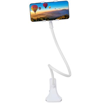 Preview: Support smartphone - Col de cygne flexible 60 cm - Clip universel pour cuisine, film, voyage - Noir, plastique
